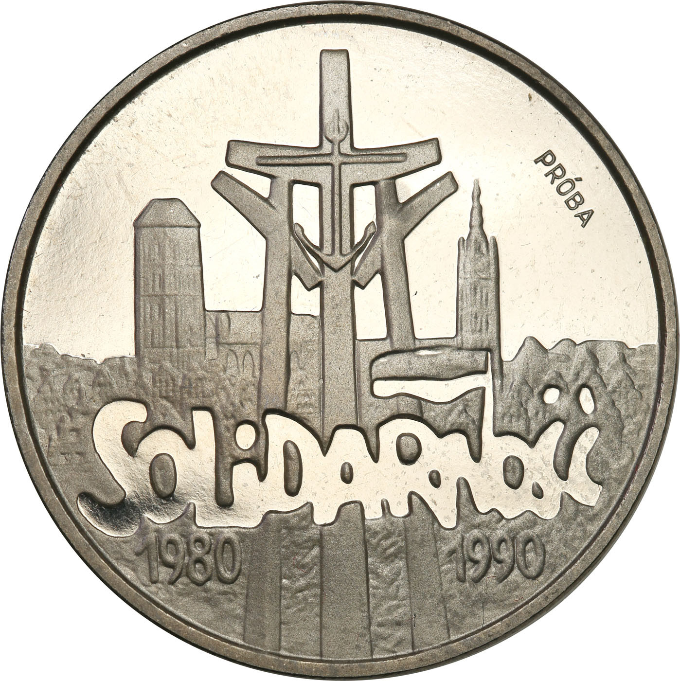 PRL. PRÓBA Nikiel 200 000 złotych 1990 – Solidarność